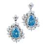 Luoxi Temple 2024 Ice Flower Cut Aquamarine Teardrop Earrings in 925 Sterling Silver