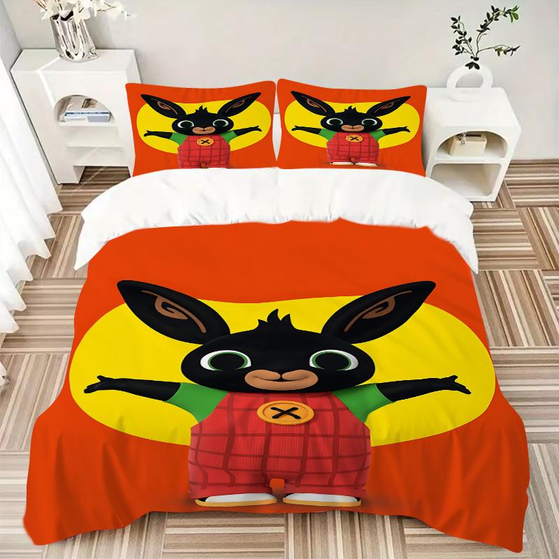 3pcs Bing Bunny Home Decor Bedding Set-Universal Three-Piece Suit for Bedroom, Guest Room, Living Room, Hotel-Festive Gift for Fans, Travele