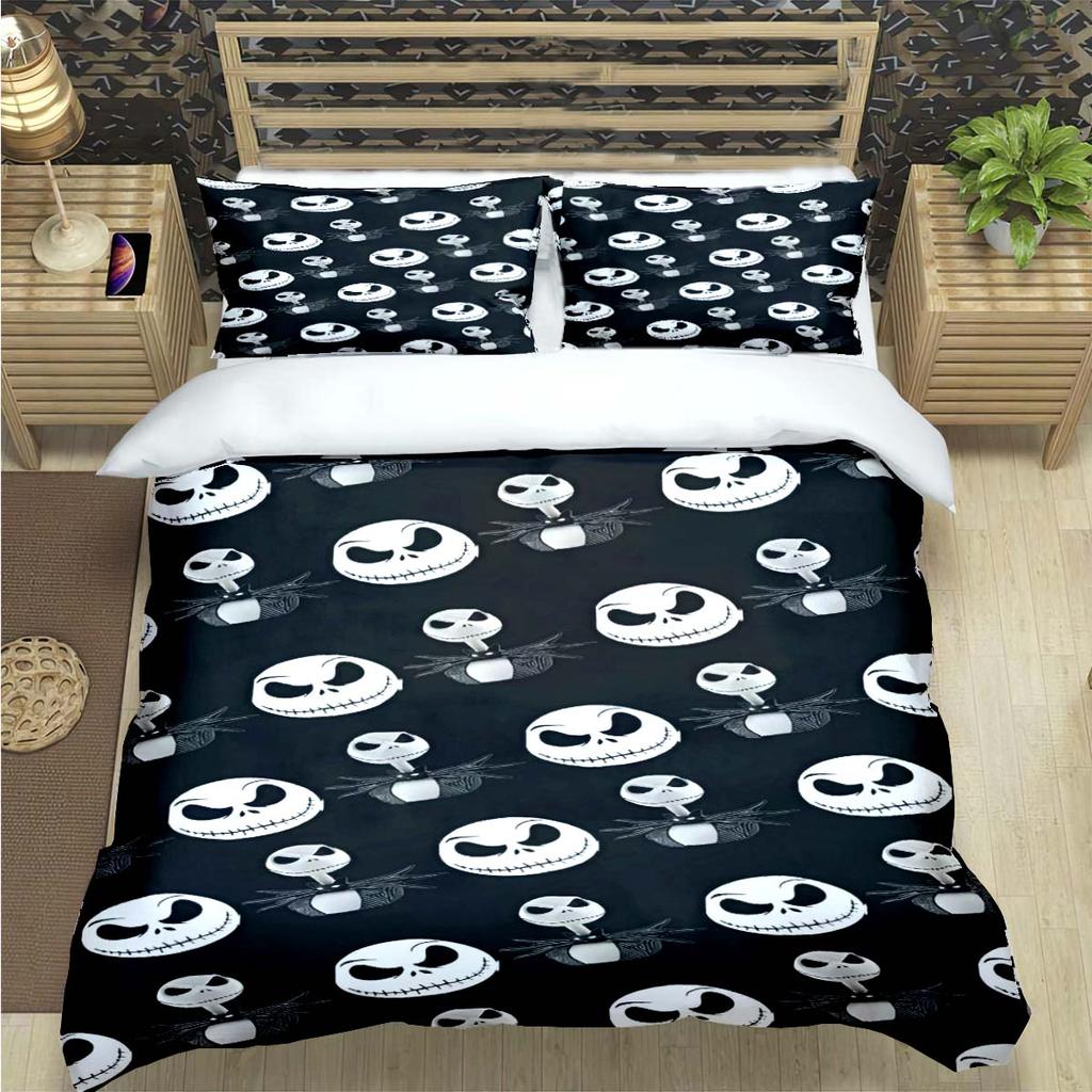 Horror Film The Nightmare Before Christmas Print Bedding Sets Bed Supplies Set Duvet Cover Bed Comforter Set Bedding Set Gift