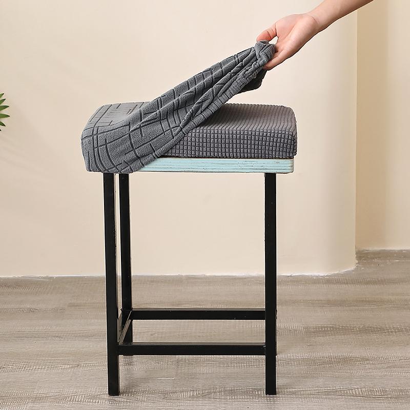 Solid Color Square Stool Chair Cover Counter Durable Saddle Stool Slipcover Dust-Proof Seat Protection Case For El Home