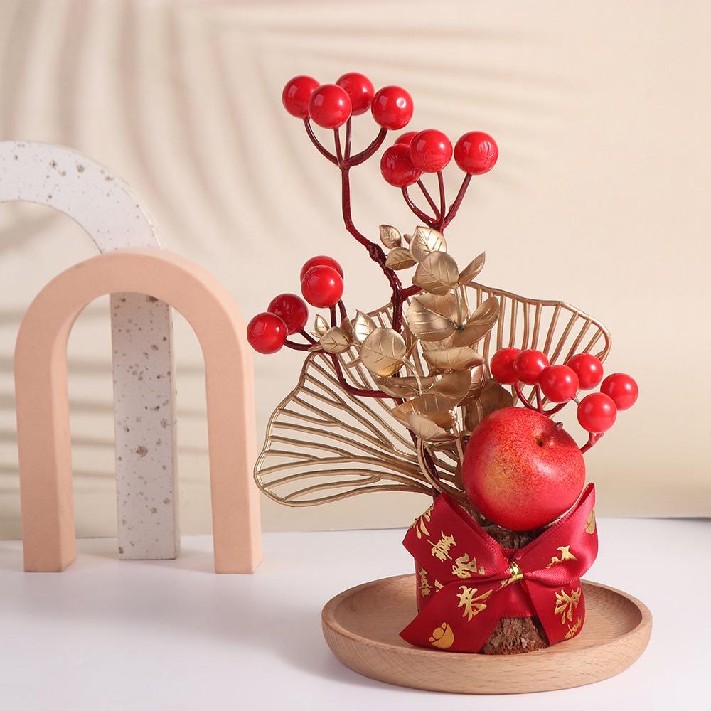 Best Wishes Spring Festival Pots Red Berry Branch Wedding Pots Chinese Tabletop Pots  Home Decor