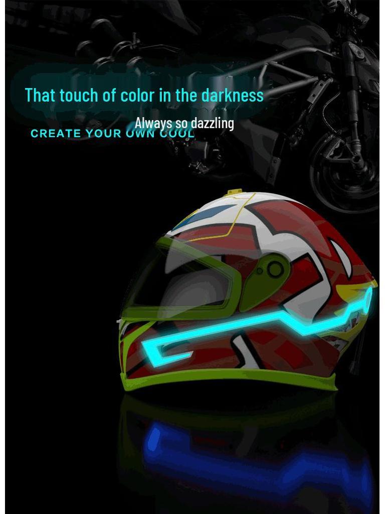 Striscia LED Luminosa per Casco da Motociclista per la Sicurezza nella Guida Notturna
