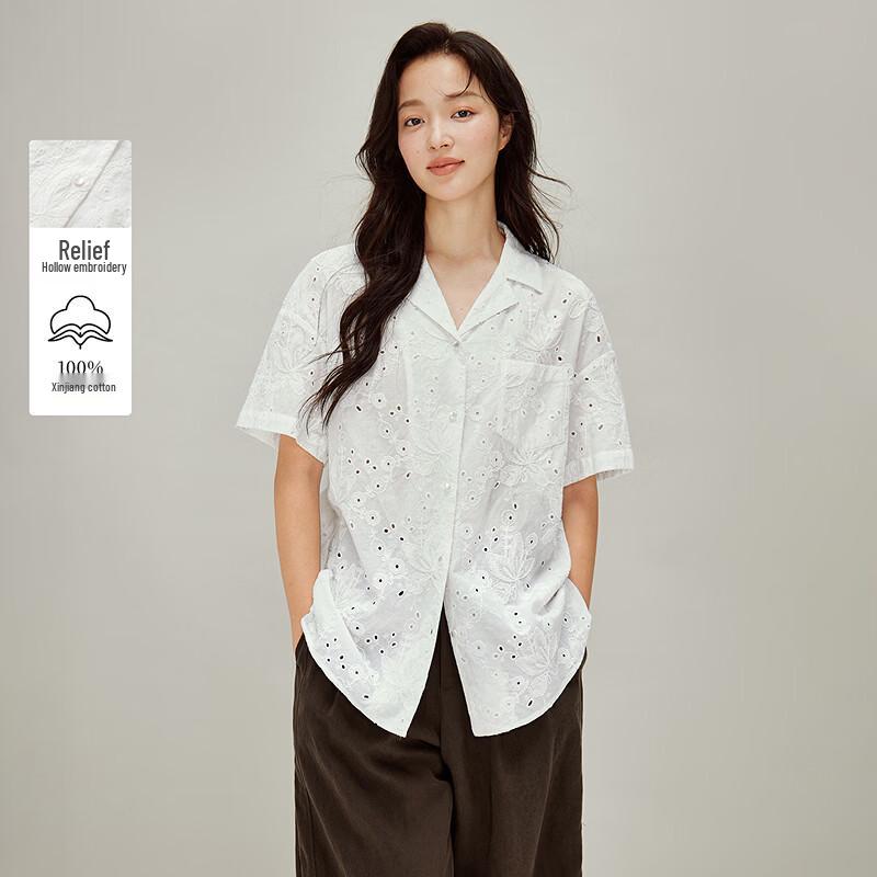 

Женская вышитая хлопковая рубашка INMAN с кубинским воротником XL