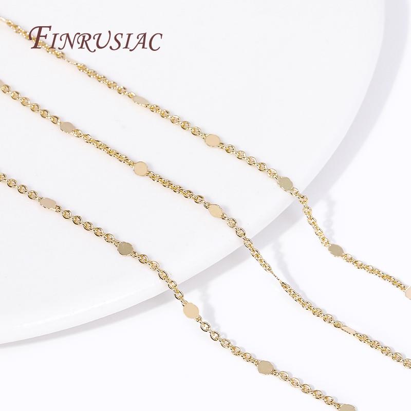 18K Gold Plated Brass with Round Shape Special Necklace Bracelets Chains High Quality Spool Chains DIY Jewelry Making Supplies