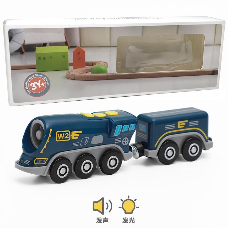 

Новый детский электропоезд на батарейках, подарочная коробка, литой магнитный локомотив, слот-игрушка для деревянного поезда, рельсовые игрушки, детский подарок