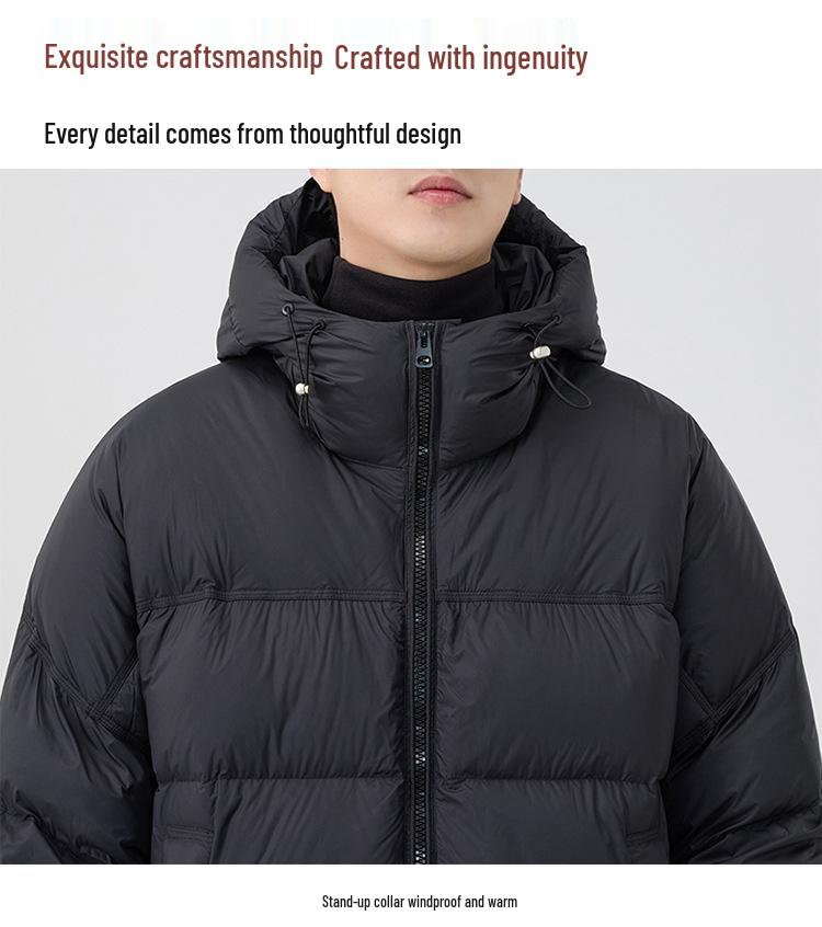 Men's 2025 Winter Hooded Down Jacket: Thick, Warm, Plus Size Casual Outerwear.