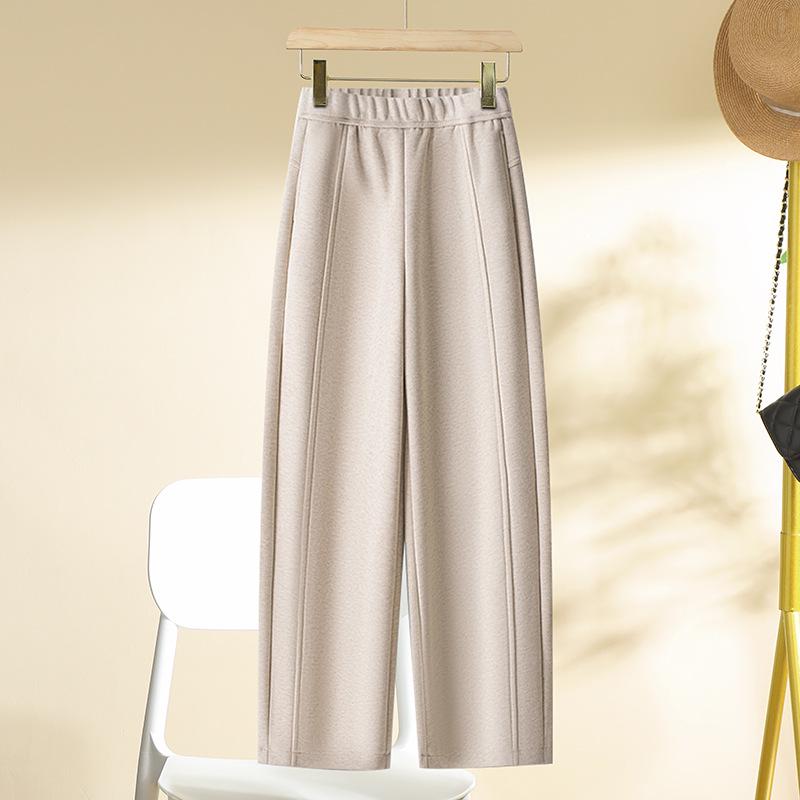 

Женские фиолетовые шерстяные брюки гаремы - Весенняя мода 2025, Свободные, Стройнящие, Зауженные к низу, Утепленные, Повседневные, Стиль шаровары 28 (105-115 lbs) бежевый/миндальный