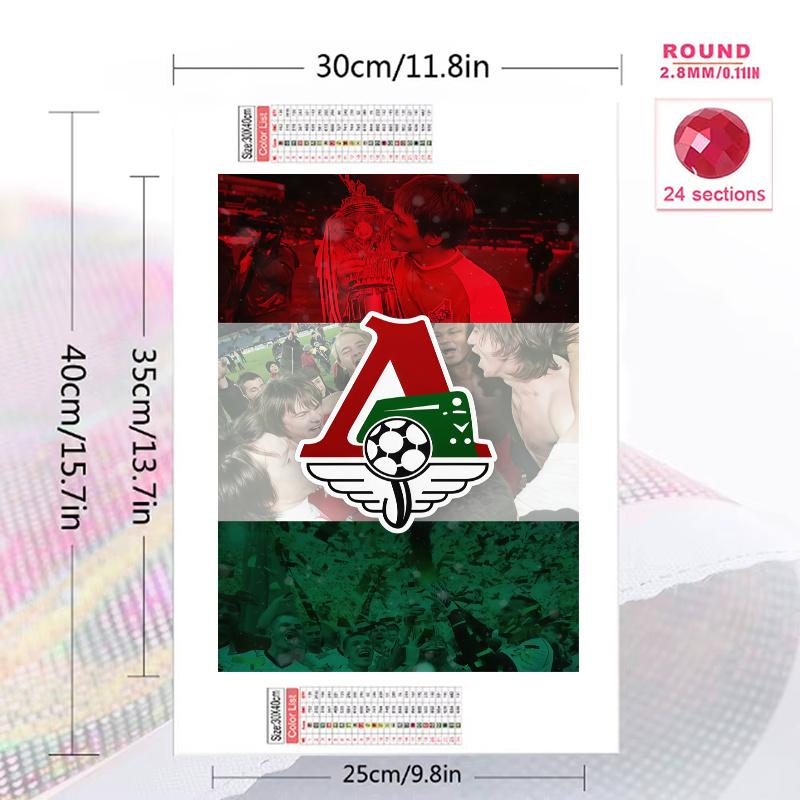 Lokomotiv Moscow Surge.136 100% Round Full Drill 5D DIY Diamond Painting Embroidery Cross Stitch Rhinestone Décor