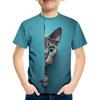 Children Clothes Girl Boys Tshirt Short Sleeve Child T Shirt Kids Summer Clothes 3D Cat Print Cartoon Casual Children's Clothing