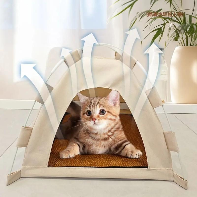 1 Stück Neues abnehmbares Haustierzelt Waschbar Vier Jahreszeiten Katzen Hundehütte Tragbarer Haustierkäfig für Katze Hund