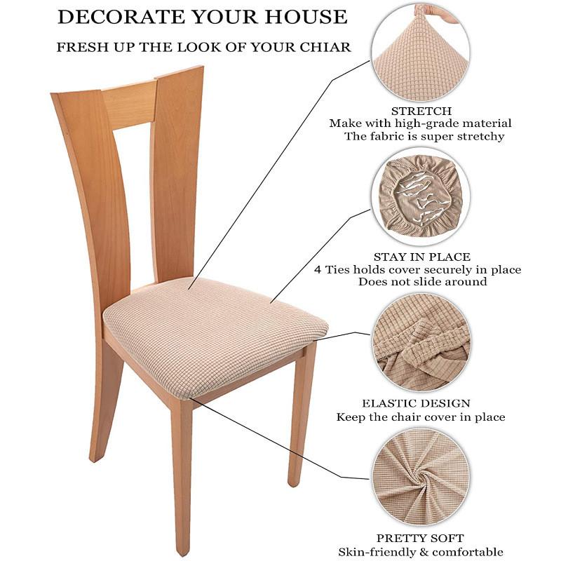 Office Home Square Chair Cushion Cover With Elastic Arched Seat Protector For Modern Style Decor