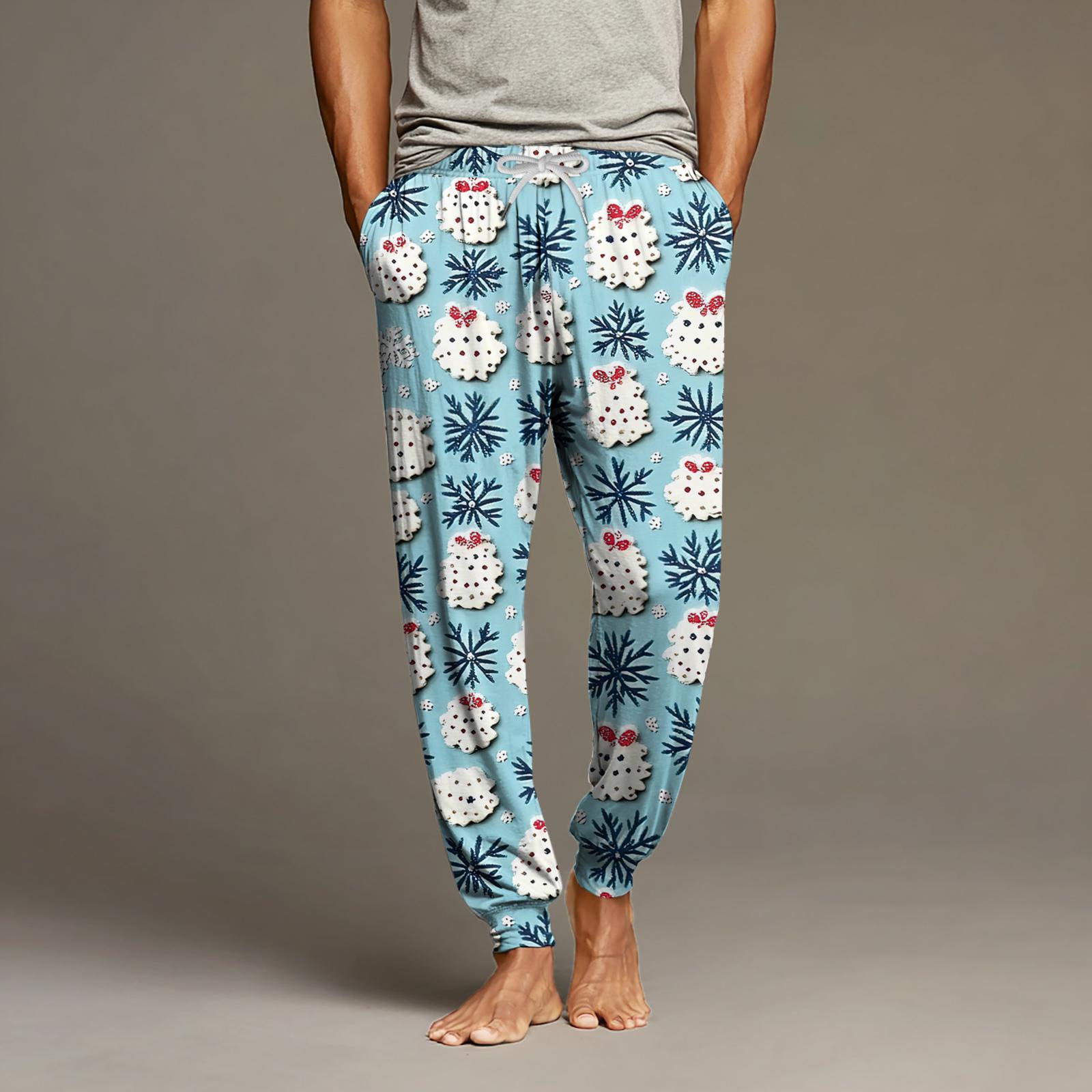 

Мужские повседневные брюки с карманами на кулиске и манжетами, домашние брюки для сна XL