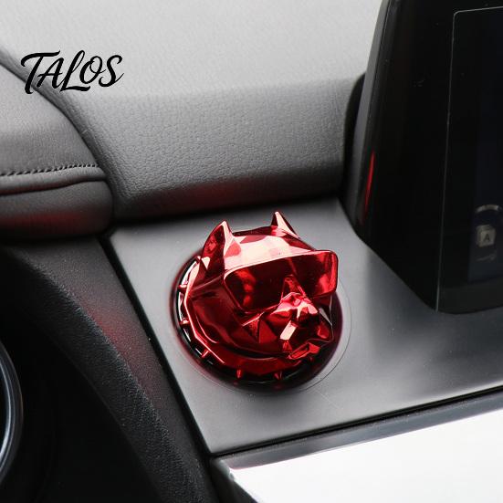 Engine Push Start Button Protector Bulldog Car Stop Cover, Ignition Switch Protective Ring Chrome Plated Shield for Start, Steering Wheel Decor,