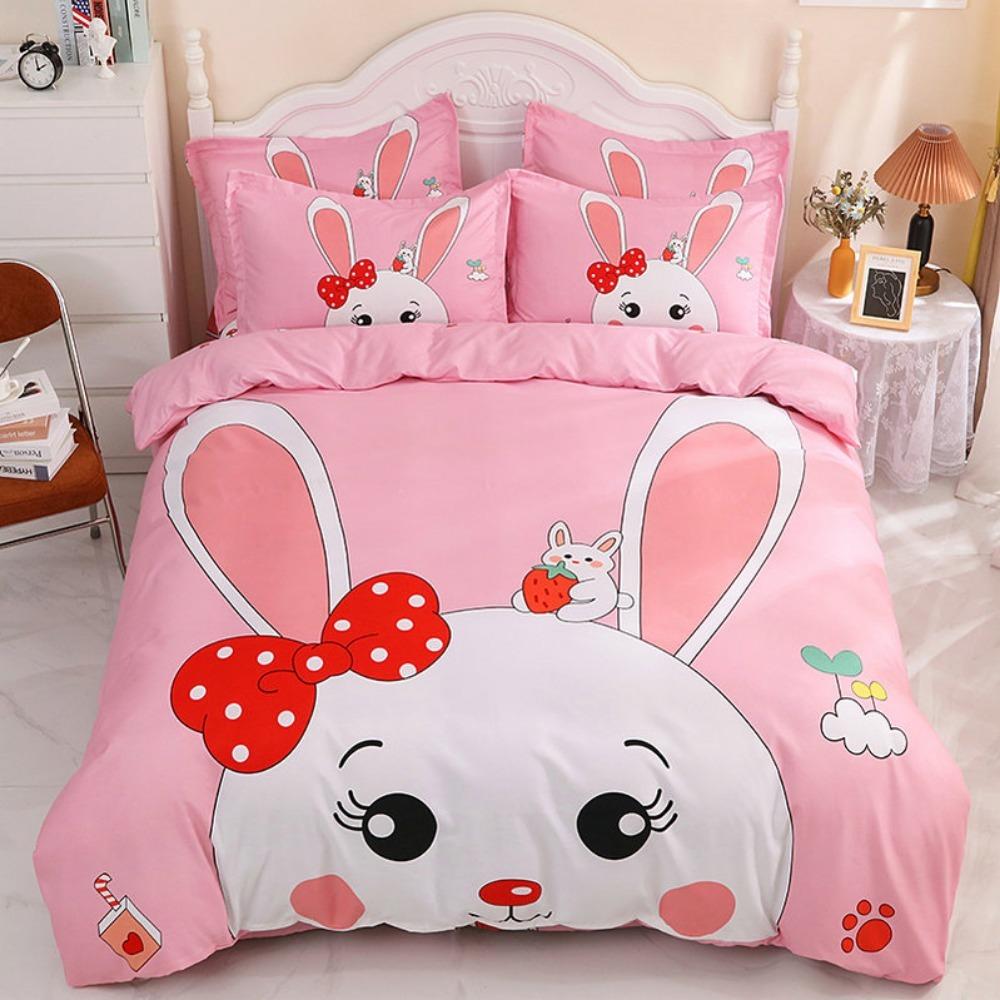 Cute Tiger  Little Rabbit 2/3 Piecebedroom setChildren'sGift Teenagers Adulte Microfibre Double Bed Single Bed Duvet Cover