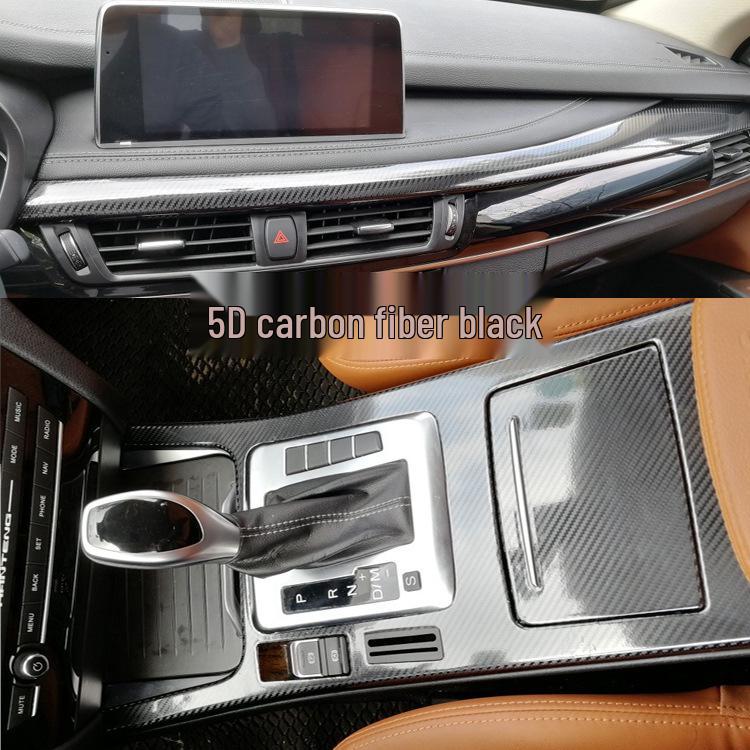 Hanteng X7 Carbon Fiber Interior Trim: Center Console, Gear Shift, Window Lift Stickers