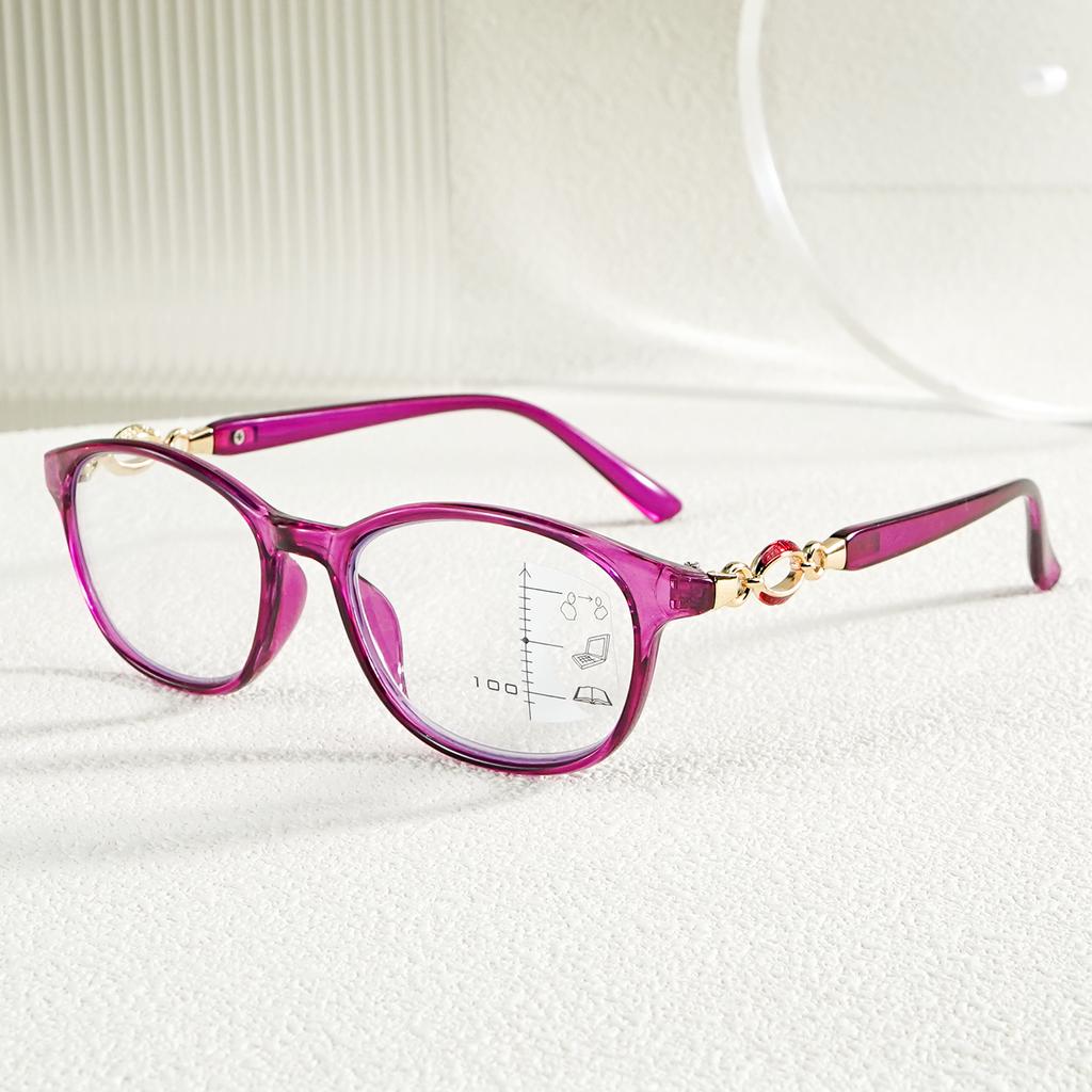 Progressive multifokale Lesebrille (3-in-1-Funktion) +1,0 bis +4,0 Ultraleichtes PC-Gestell Unisex-Design Sehstärkenkorrektur