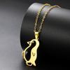 My Shape Cute Penguins Necklaces Stainless Steel Animal Pendant Chain Lovely Penguin Turtle Jewelry Women Girls Valentine's Day