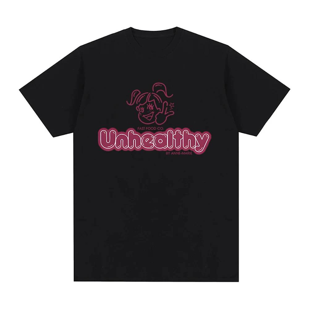 

AnneMarie Unhealthy Fast Food Co TShirt Cartoon Print Cotton Teeshirt Roupas Femininas Short Sleeve Oneck Clothes S