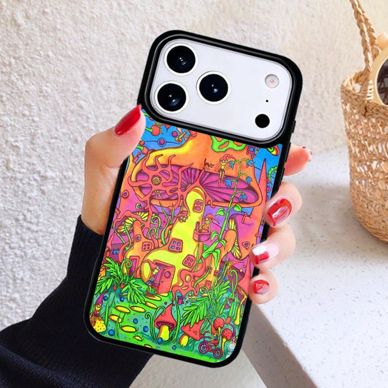 Trippy Psychedelic Mushrooms Collage Phone Case For iPhone 17 Air 16 15 14 13 12 11 Pro Max Plus