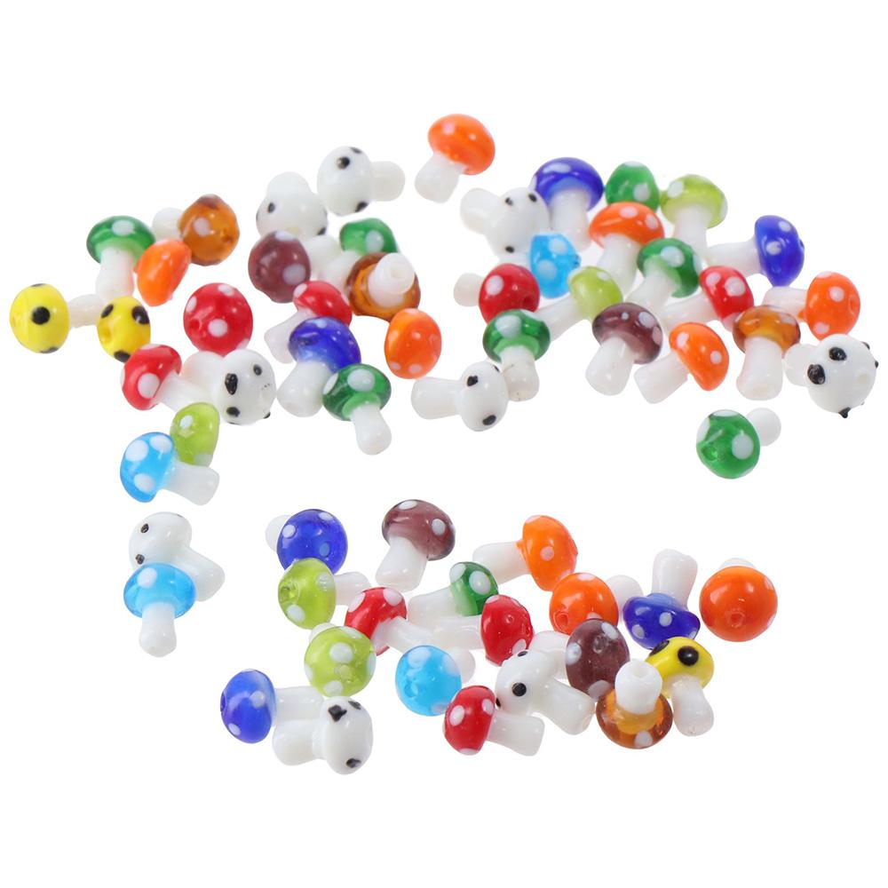 

100 шт. 10 мм * 13 мм бусины в виде грибов, красочные разноцветные подвески в виде грибов, бусины лэмпворк, ожерелье