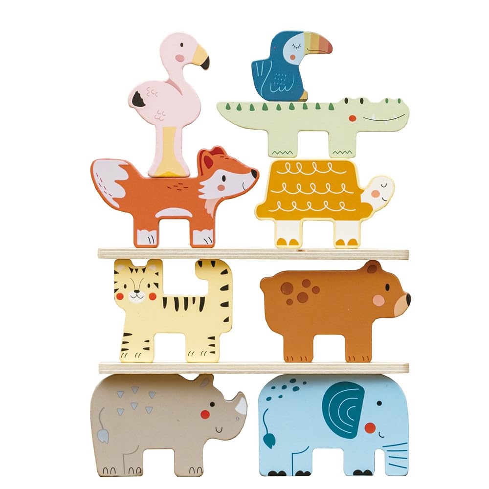 

Tooky Toy Educational Toy Wooden Toy Baby 1 year old 2 year old 3 year old [Animal Stacking]