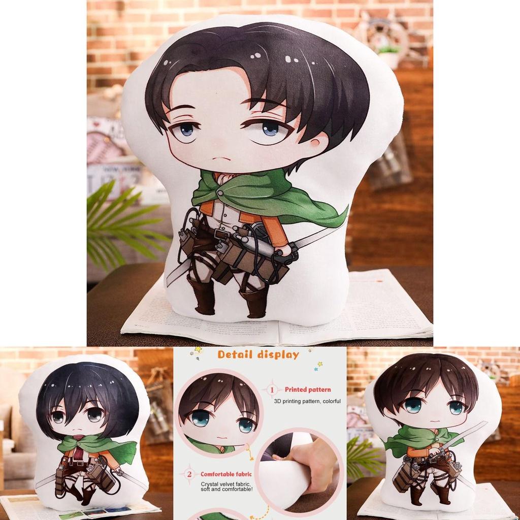 On Titan Attack Manga Peripheral Plush Doll Eren Mikas Cushion Toys Stuffed