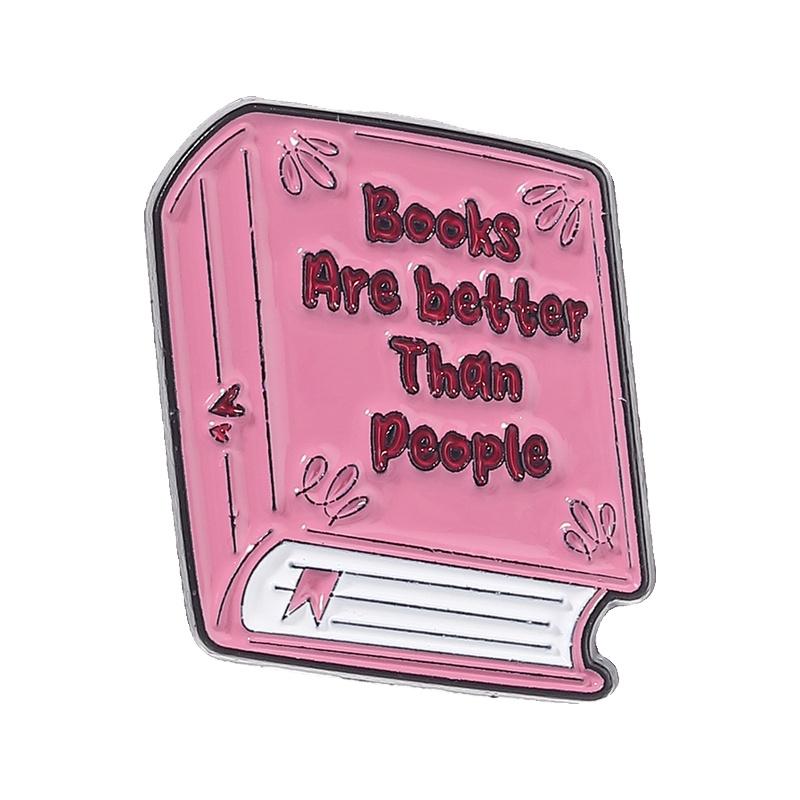 Book Are Better Than People Enamel Pins Reading Quote Excuses to Buy New Books Brooches Lapel Badge Jewelry Gifts for Friends