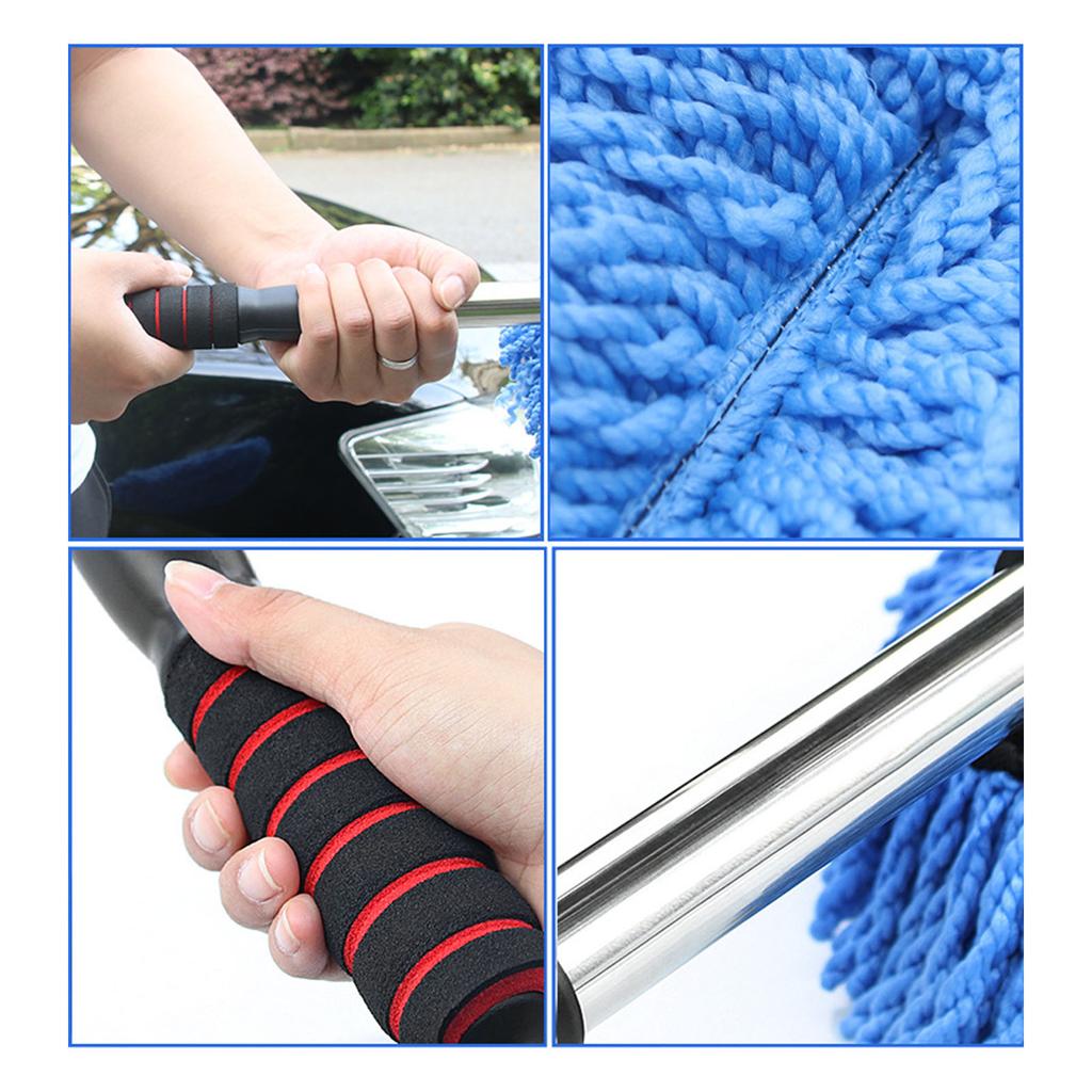 Car Wash Brush Extendable Long Handle Microfiber Car Washing Mop Multifunctional Dusting Cleaning Tool
