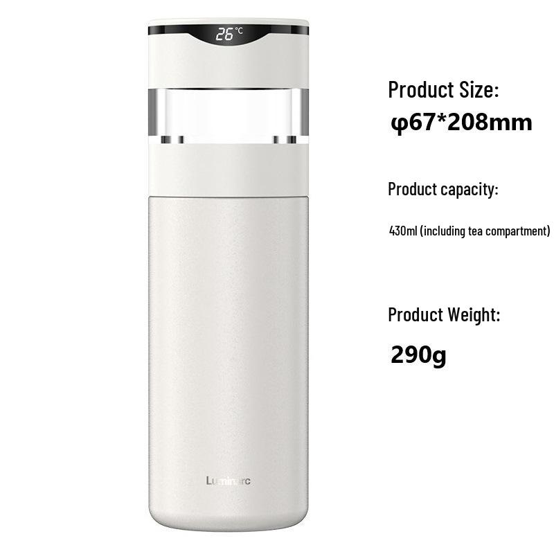 Luminarc Stainless Steel Thermal Travel Mug for Students, Home, Office - Unisex Portable Coffee Cup