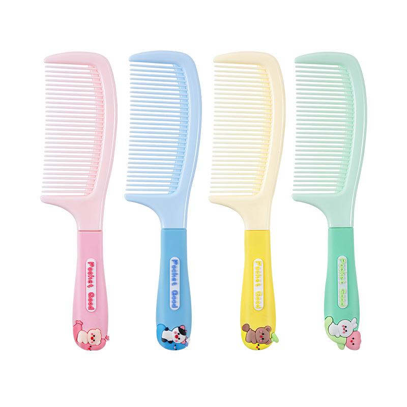 Cute Cartoon Hair Brush Milk Tea Color Comb Kawaii Bear Bunny Soft Handle Resin Comb for Little Girl Hair Accessories