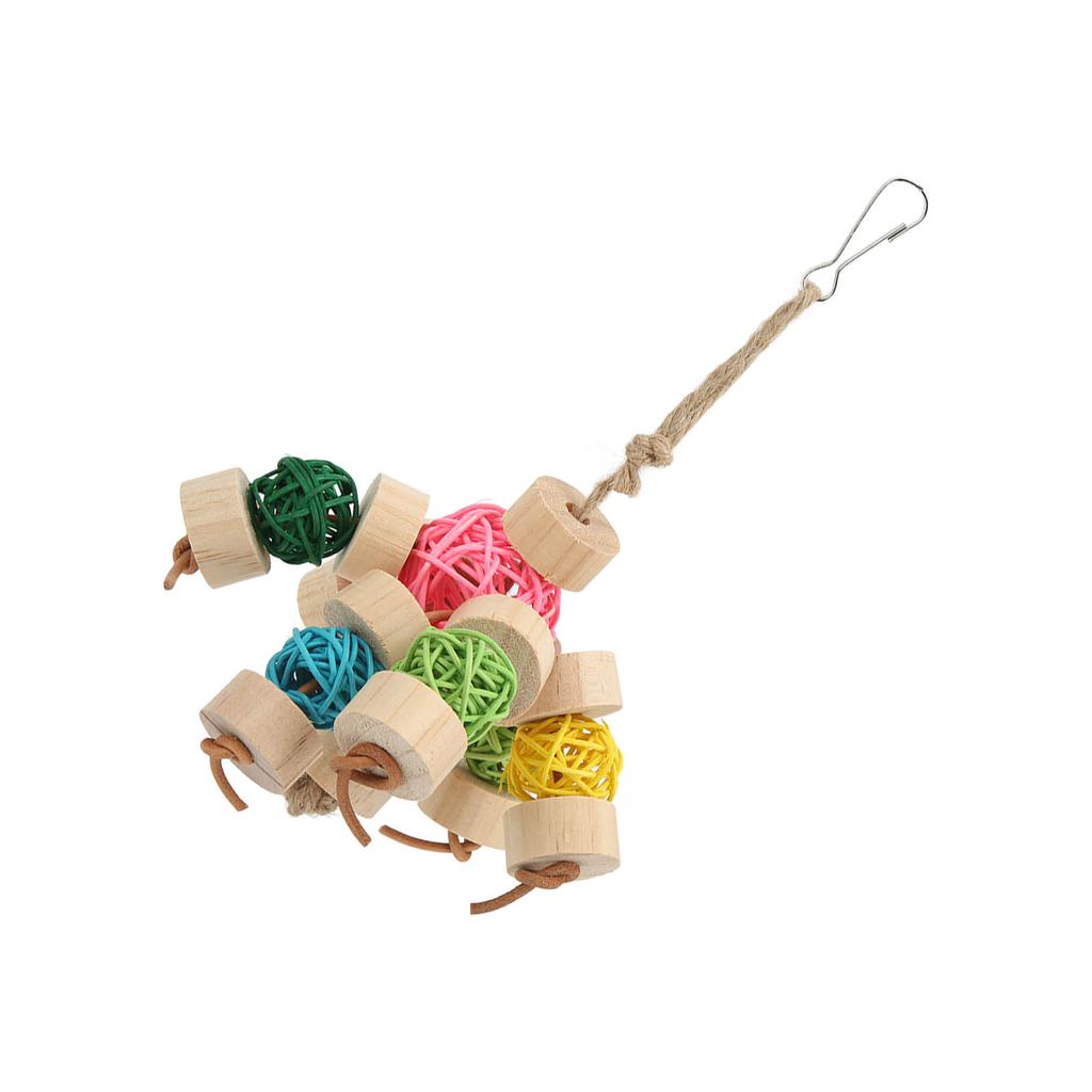 Parrot Chewing Toy Colorful Safe Relieve Anxiety Hanging Parrot Sepak Takraw Toy for Birds Parrots