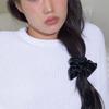 Geegee Glossy Leather Scrunchie - Black