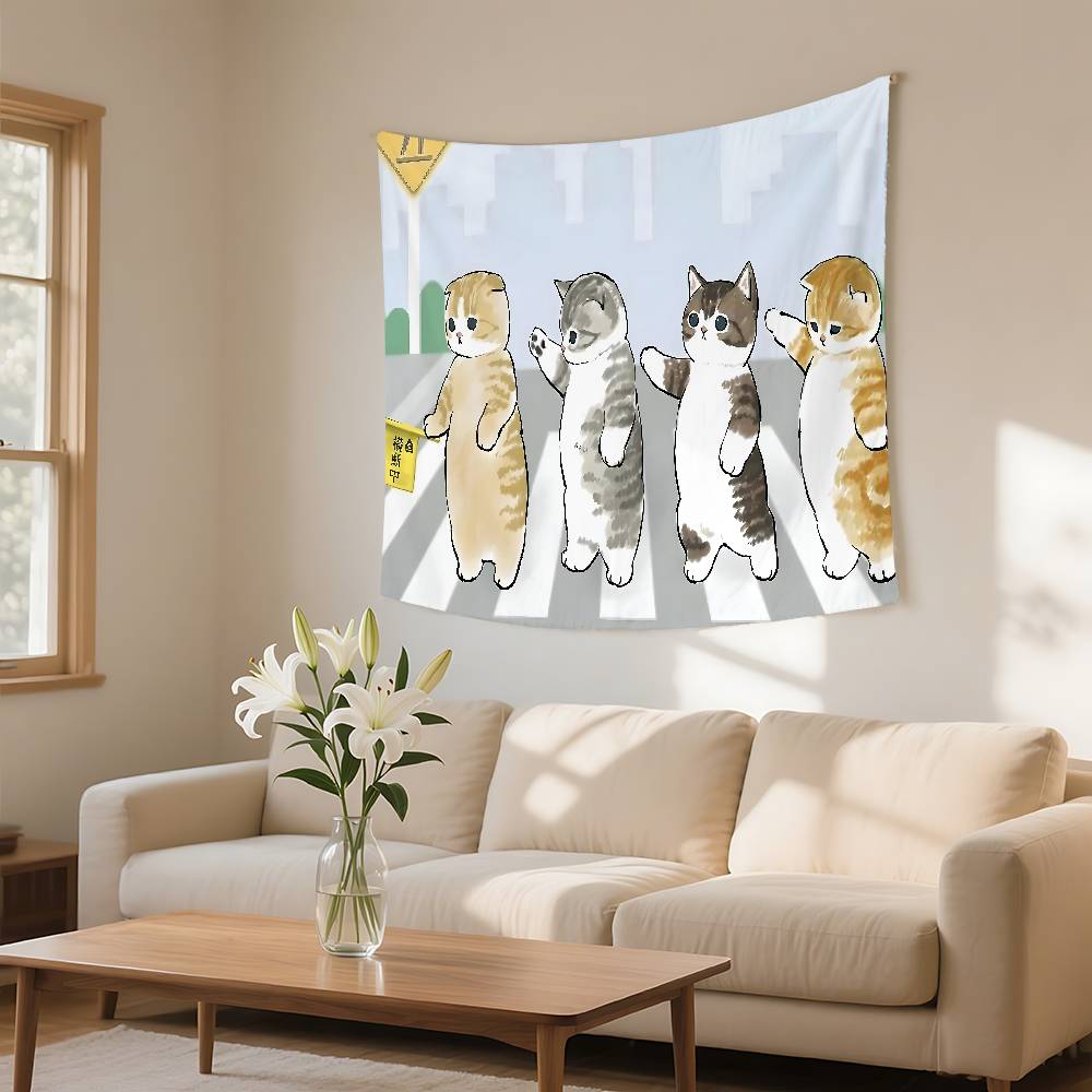 Funny Cat Mofusand Tapestry Wall Hanging Tapestry Art Deco Blanket Curtain Hanging At Home Bedroom Living Room Decor
