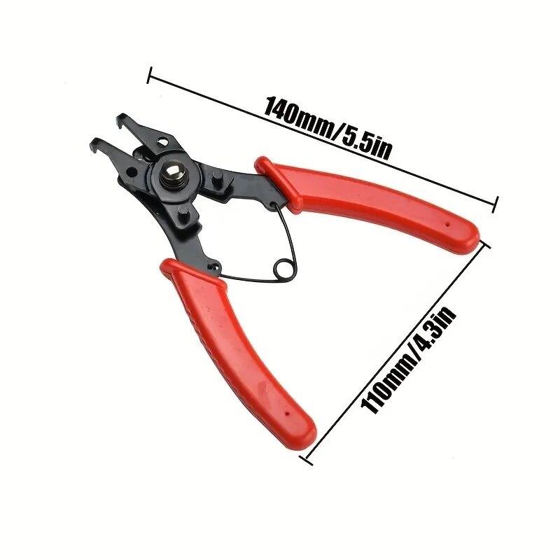 4-In-1 Circlip Pliers Set Snap Ring Pliers Multi Crimp Removable Plier Head Retaining Circlip Pliers Hand Tools Multifunctional 4 in 1