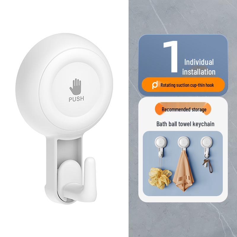 

Rotating No-Trace Vacuum Suction Cup Hook for Kitchen, Bathroom, and Glass Walls