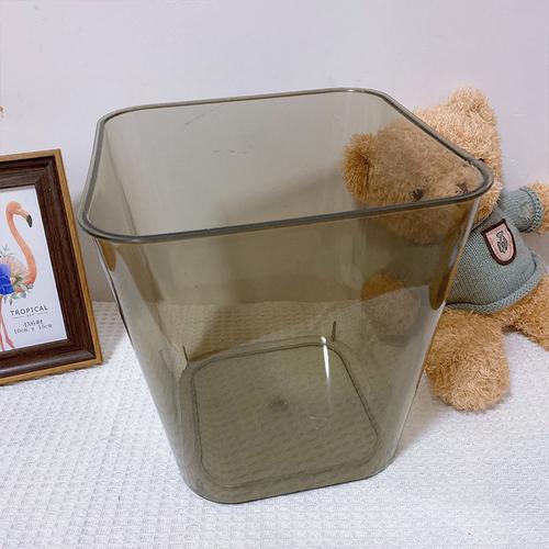 Light Luxury Waste Bins Home Living Room with Cover Bedroom Toilet Living Room Dormitory Desktop Transparent Acrylic Trash Can