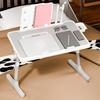 Laptop Lap Desk, Laptop Bed Tray Table, Adjustable Lap Desk with Light Fan, Folding Laptop Desk for Bed with USB, Bed Desk with Storage Drawer
