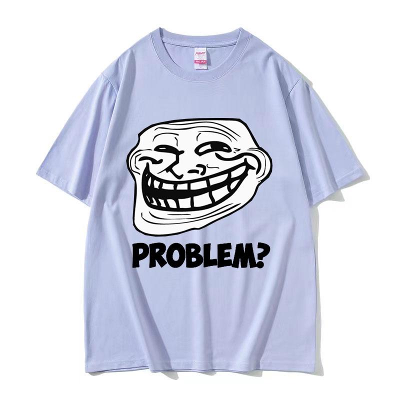 Troll Face Memes Wütender Mann Problem Lustiges Meme T-Shirts Herren Retro Hohe Qualität Mode T-Shirt Unisex 100% Baumwolle Übergroße T-Shirts
