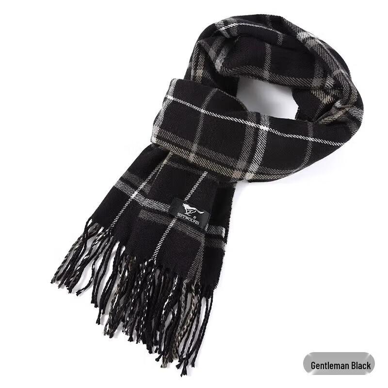 

Мужской толстый клетчатый зимний шарф Qipiwang