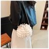 Suitcase Company GPT Popcorn Bag, Drawstring Shoulder Bag, Crossbody Bag, Women's, Small Mini Bag, Korean Popcorn Waffle Design, White