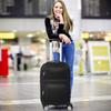 Soft Edged Travel 20 Inch Lightweight Luggage with Rotating Wheels, Oxford Fabric Suitcase with Small Diagonal Fabric
