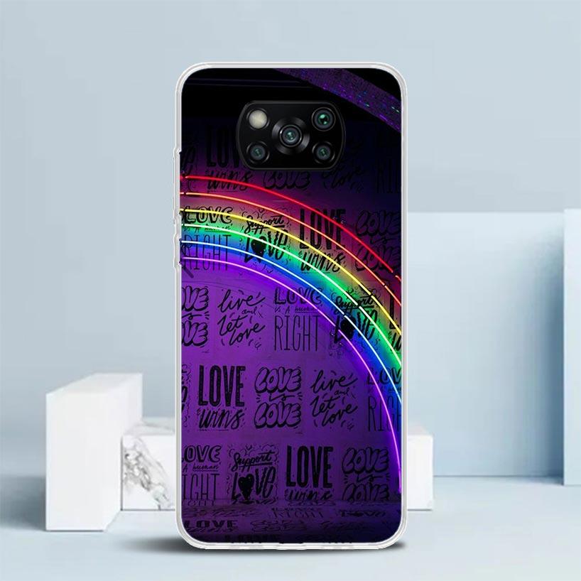 Love Is Love LGBT Rainbow Phone Case For Xiaomi Poco F7 Ultra X5 X6 X7 Pro M7 Redmi 15C 15 13C 13 12C 12 10C 10 10A 9 9C 9A 9T C