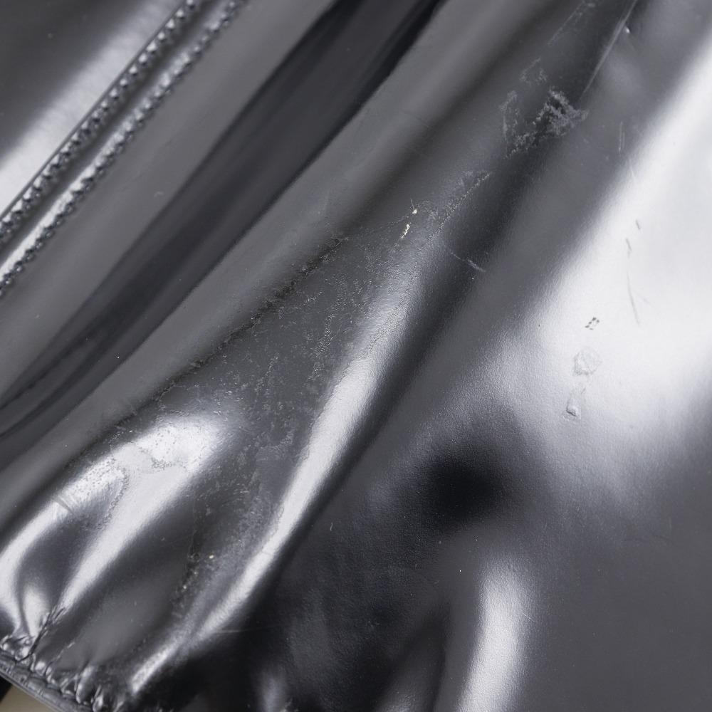 Prada One Belt Shoulder Bag Black Patent Leather Women Used