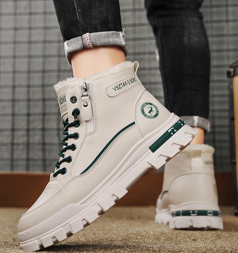 Zimní pánské martensky plyšové silné teplé pánské bavlněné boty venkovní vysoké pánské sněhule