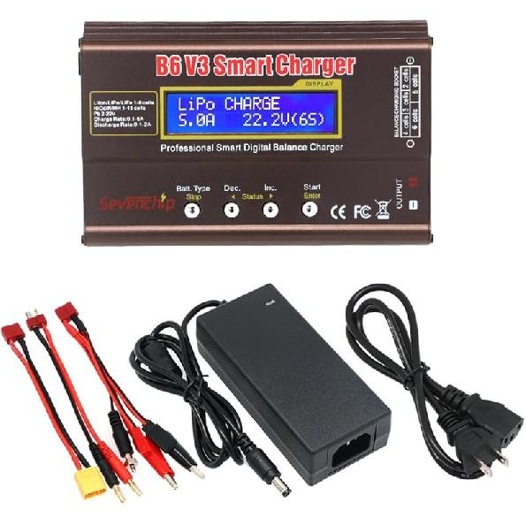 IMAX B6 80W Lipo Battery Balance Charger 6A Discharger, RC Hobby Lipo NiMh Li-ion Ni-Cd Digital Lipro Balance Charger Discharger + AC Power 12V 5A