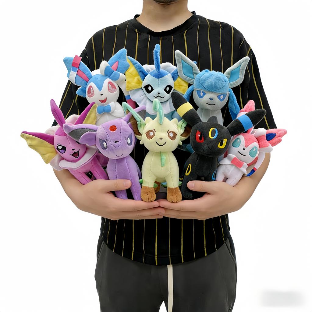 Pikachu Peluche Eevee Soft Plushies Stuffed Leafeon Vaporeon Glaceon Sylveon Espeon Umbreon Evolution Plush Toy Collectible Gift