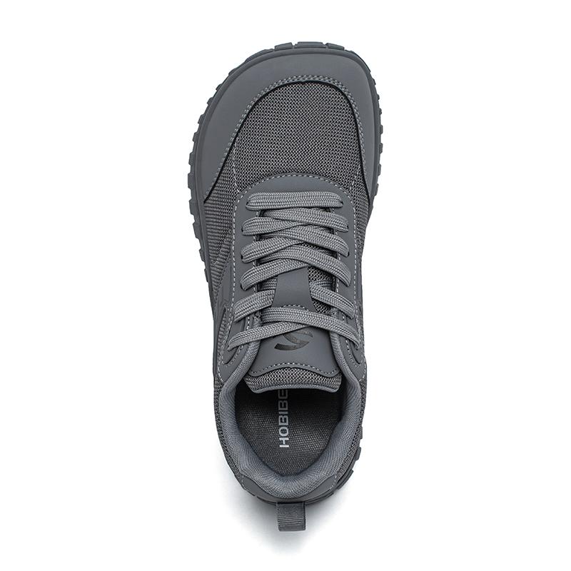 Hobibear Minimalist Wide Toe Shoes Mens Womens Artificial Leather Running Sneakers Lace Up Lightweight Breathable Walking Shoes