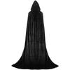Black Halloween Cloak Medium Thick Hooded Velvet Trench Coat Funny Costume Stage Performance Costume Comfortable and Breathable