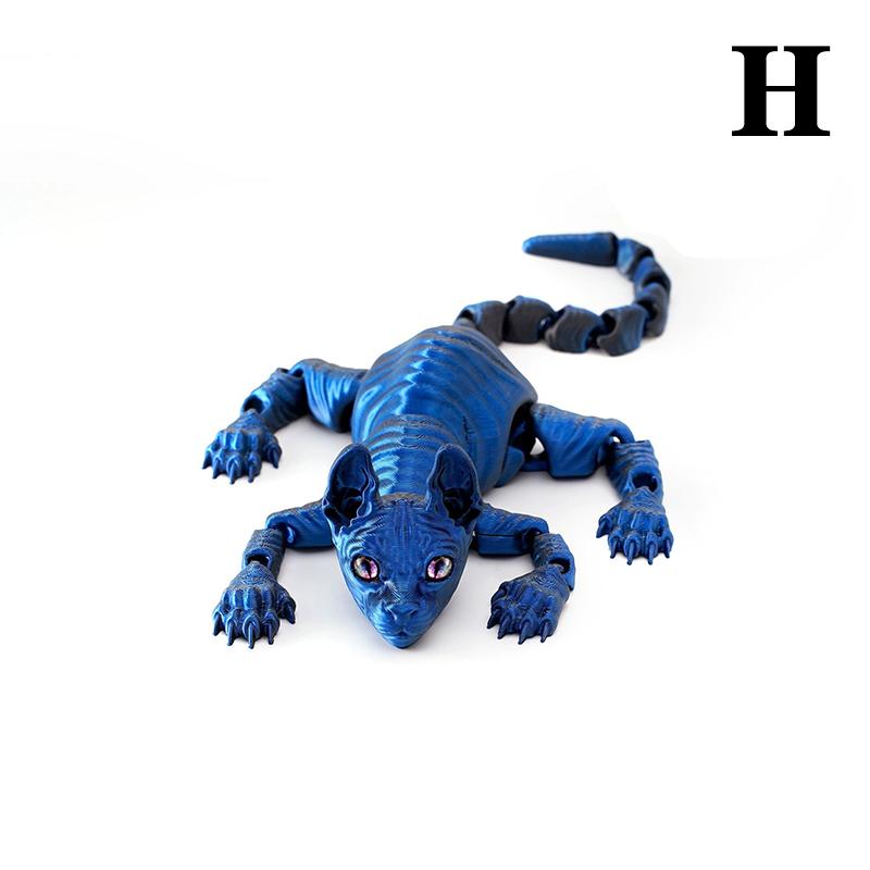 3D Printed Sphynx Cat Animal Toy Realistic Hairless Figurine Cat Fidget Toy For Cat Lover Collector Home Decoration