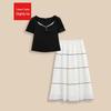 IEF Women's Plus Size 2026 Summer French Two-Piece Long Dress